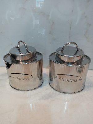 Pote açúcar e biscoito